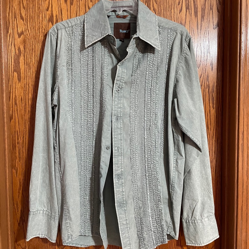 Roar for Buckle embroidered long sleeve shirt